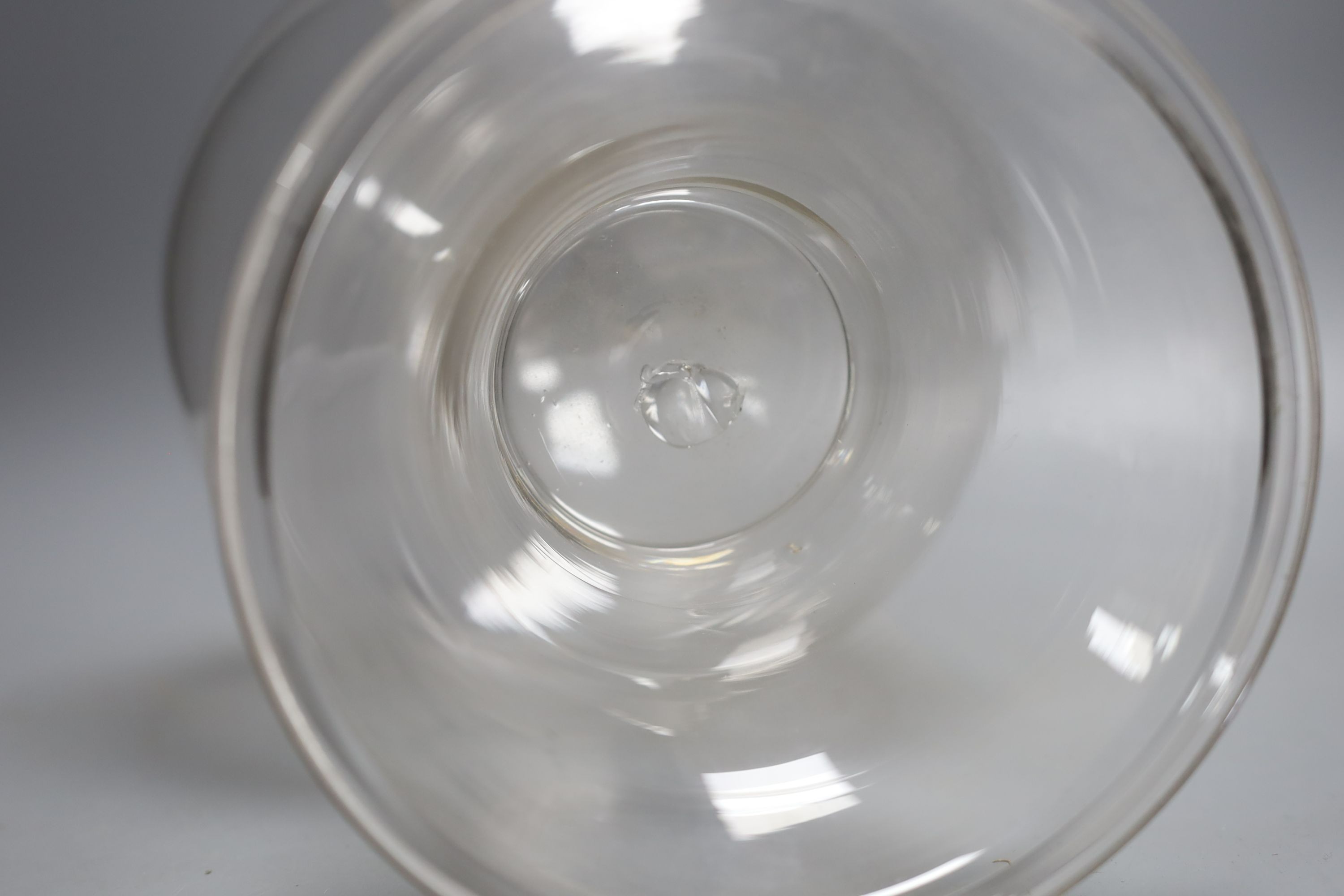 A glass lace-maker's lamp 36cm